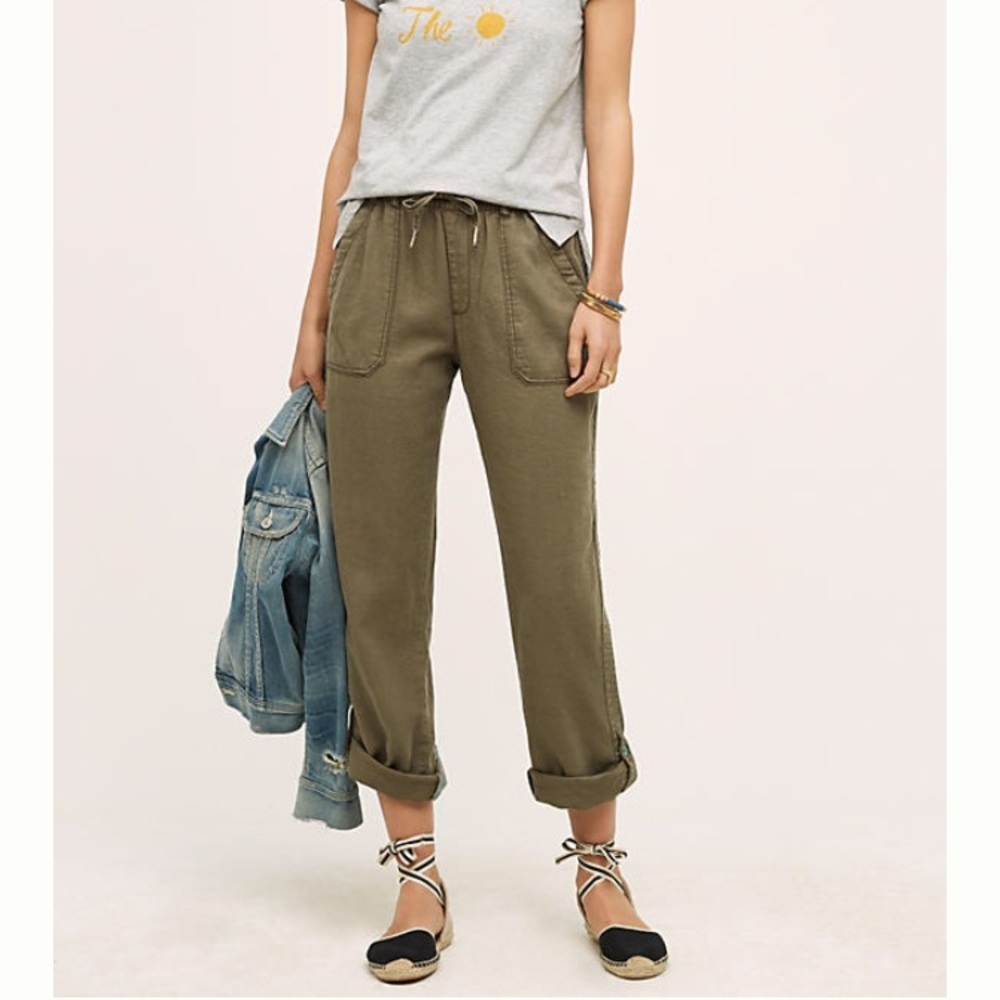 Anthropologie Hei Hei drawstring linen pants